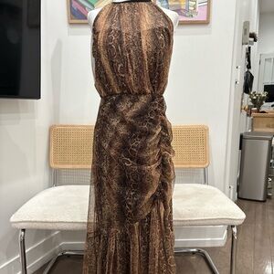 Vintage leopard print tulle maxi dress!